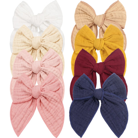 4/5Pcs Cotton Bow Hair Clips Baby Girls Women Large Sailor Head Bows Accessories Hair Grips for Kids Christmas Hair Bow