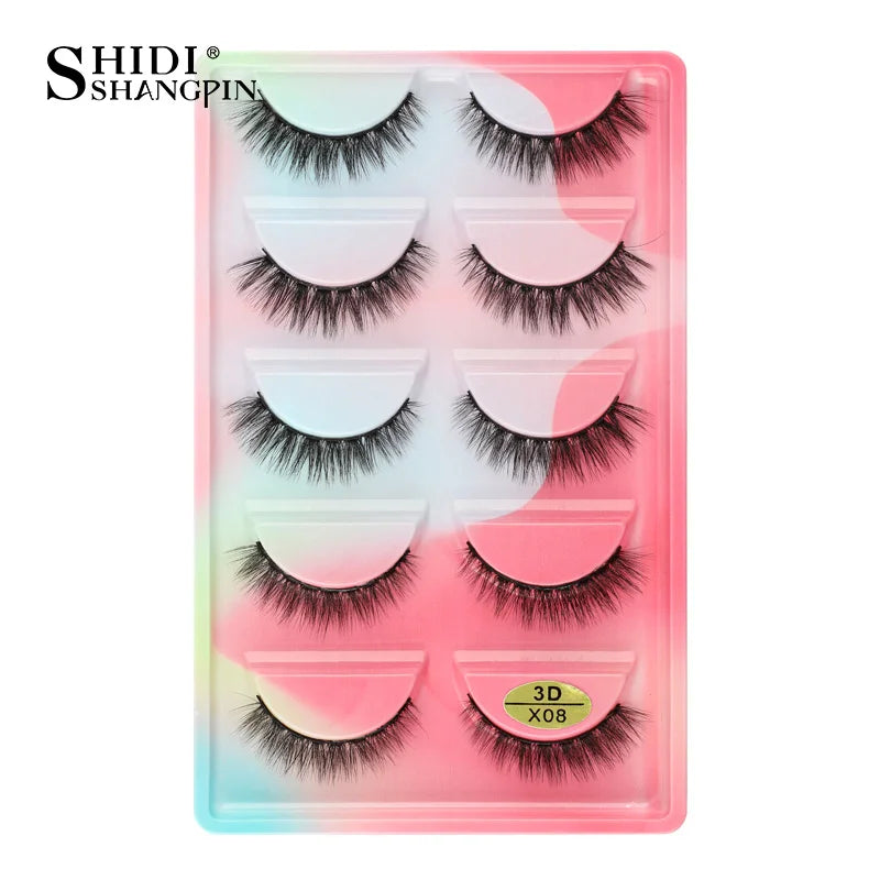 3/5 Pairs Hot Sale Natural Long 3D Mink Lashes Soft Short Faux Cils Handmade Fake Lashes Makeup Tool Eyelash Extension Maquiagem