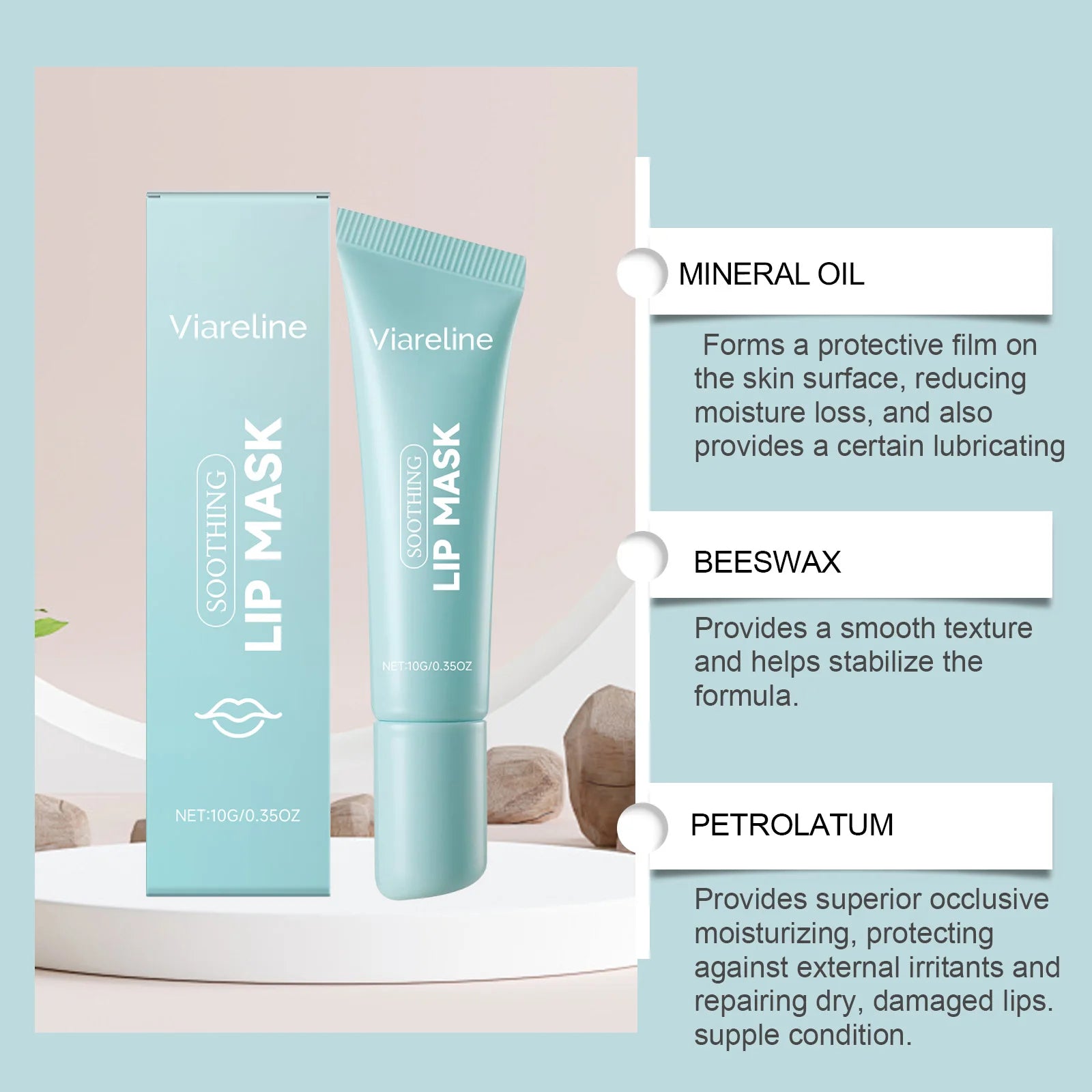 Moisturizing Lip Mask Gentle hydration to nourish and soften lips, making them smooth and delicate; suitable for daily use