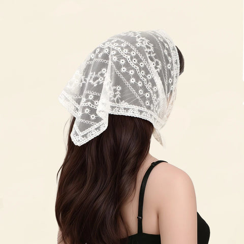 Fashion Ins Lace Hair Scarf Women Retro Triangle Hair Bands Vintage Triangular Headscarf Girls Elegant Headwear Hair Accessories