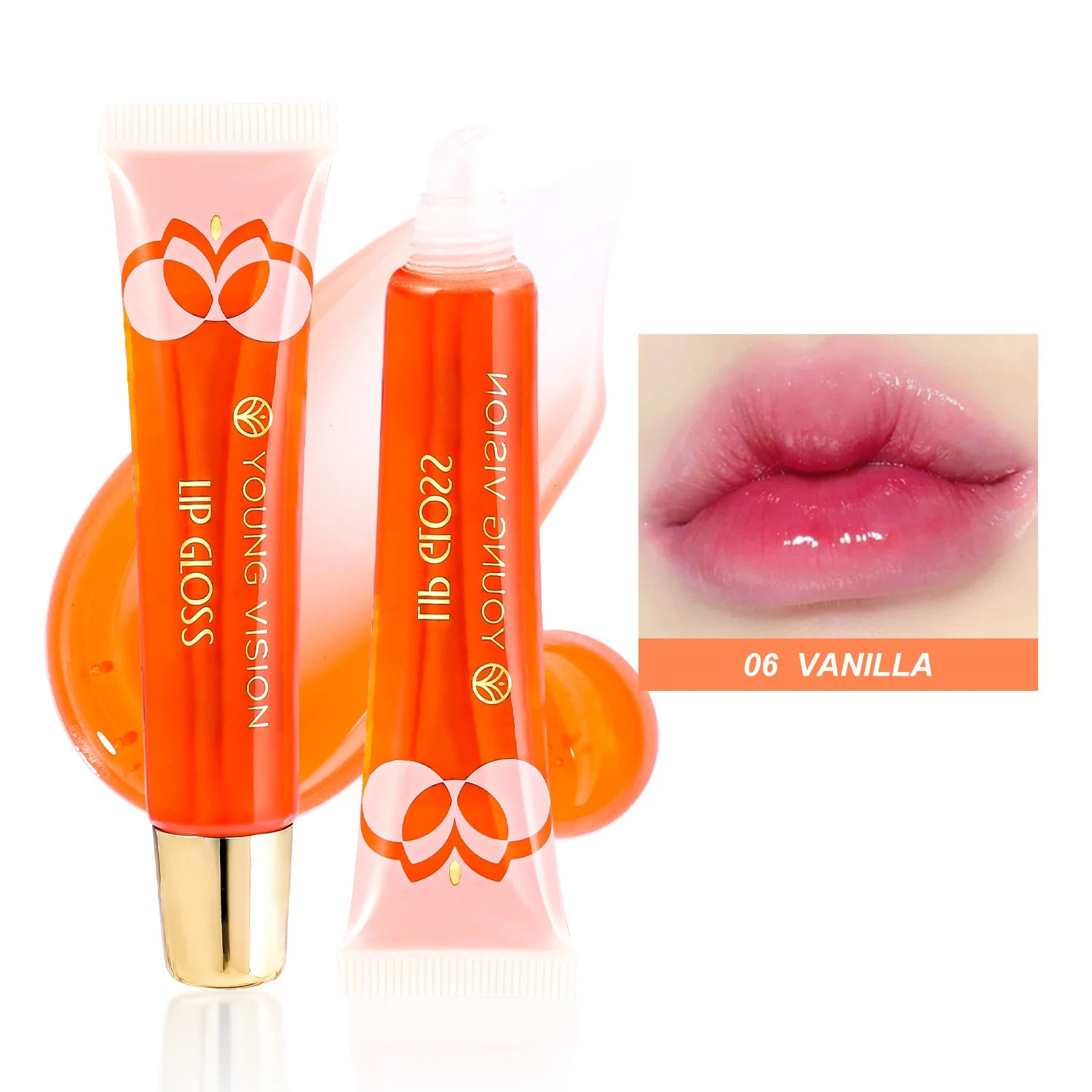 Julystar 6color Long lasting Moisturizing Mirror Lip Oil, Fruit Flavor, Pudding Lip Moisturizing, Water Radiant Lip Honey