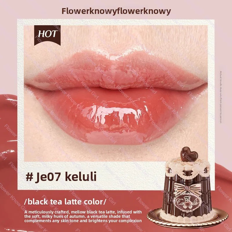 Flower Knows Strawberry Rococo Series Cloud Lip Cream Lip Gloss Long Lasting Velvet Lip Tint Lipstick for Women Cosmetic