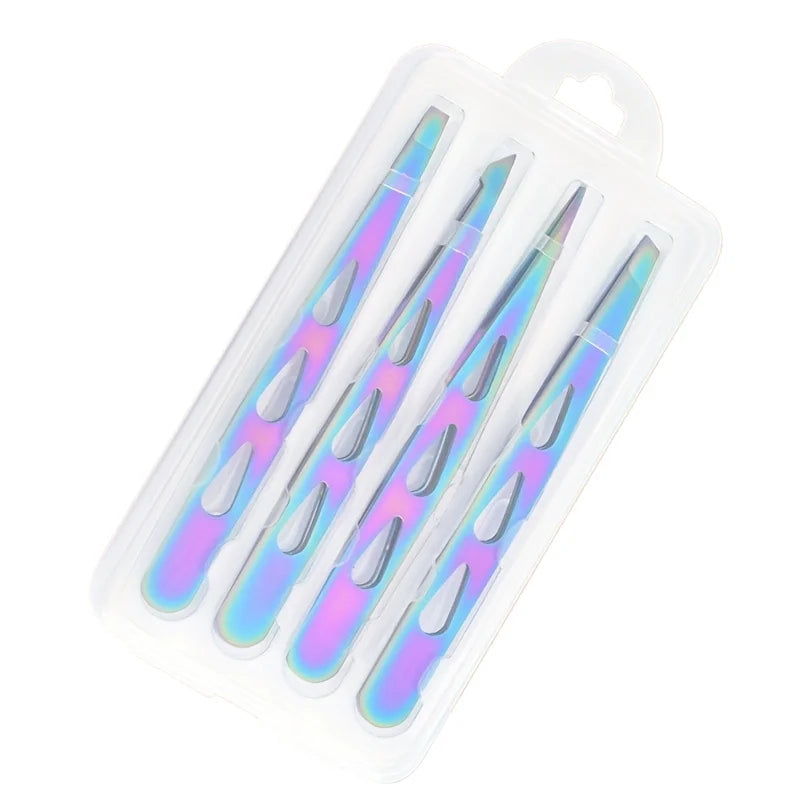Professional Tweezers for Eyebrows & Beards Stainless Steel Precision Tweezers with Ergonomic Handle Eyebrow Clip