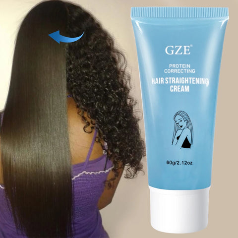 GZE Protein Correct Straight Hair Cream for Smooth and Sleek Hair - Frizz Control, and Shine Boost - for Silky Straight Results