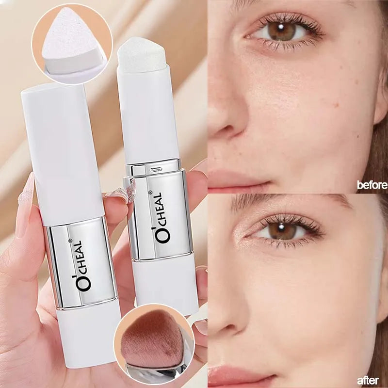 2-in-1 Temperature Changing Foundation Stick Facial Coverage Blemishes Pores Double-Headed Face Matte Foundation Cream Makeup