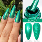 MEET ACROSS 7ml Shimmer Metallic Nail Gel Polish Glitter Mirror Effect Nail Supplies Vernis Gel for Nails UV/LED DIY Manicure