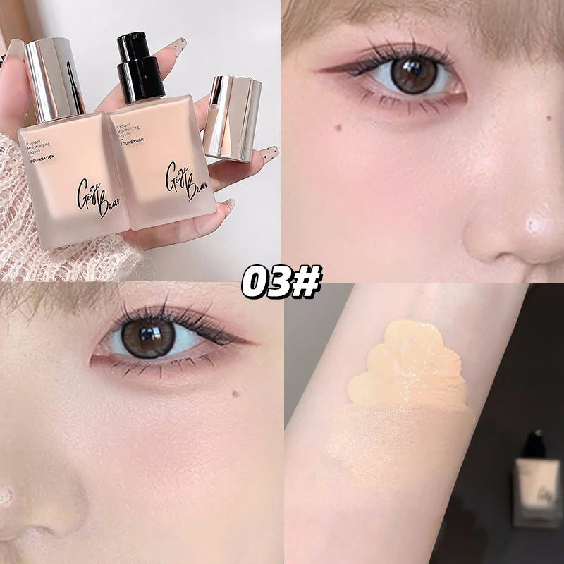 Gege Bear Light Foundation Liquid Concealer Long-lasting Moisturizing Natural Waterproof and Sweat-proof Foundation Cream