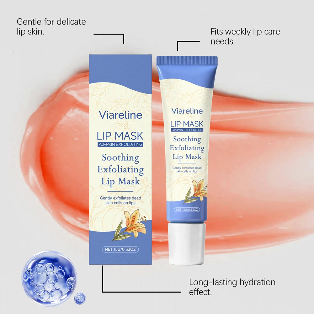 Pumpkins Lip Sleeping Mask For Dry Chapped Lip Overnight Hydration Repair Natural Exfoliating Lip Care Balm