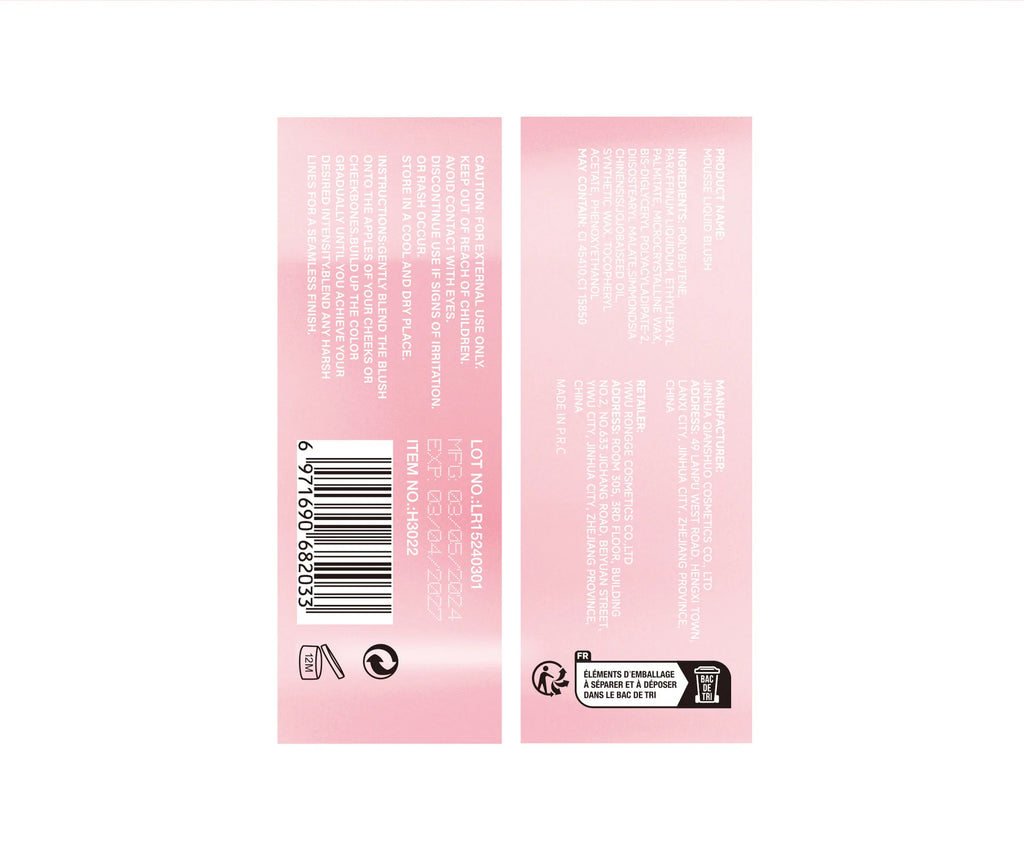HANDAIYAN Liquid Blush Facial Matte Makeup Lasting Easy to Color Make Up Blusher With Sponge Brush Tip Velvet Rouge Cosmetics