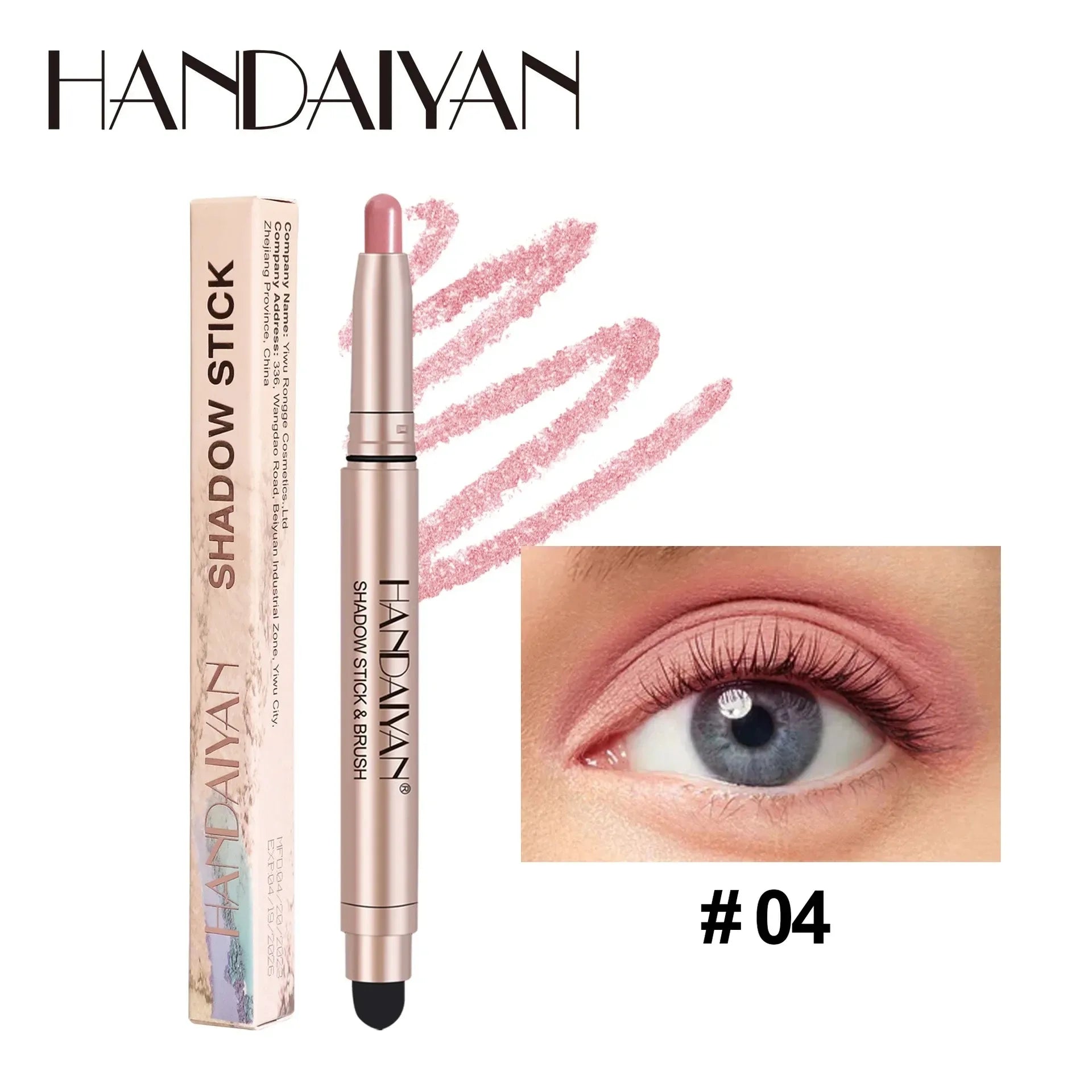 Smoky Dark Black Eyeshadow Pencil Stick Waterproof Pearlescent Matte Metallic Glitter Eye Shadow Highlighter Pen Make Up Tool