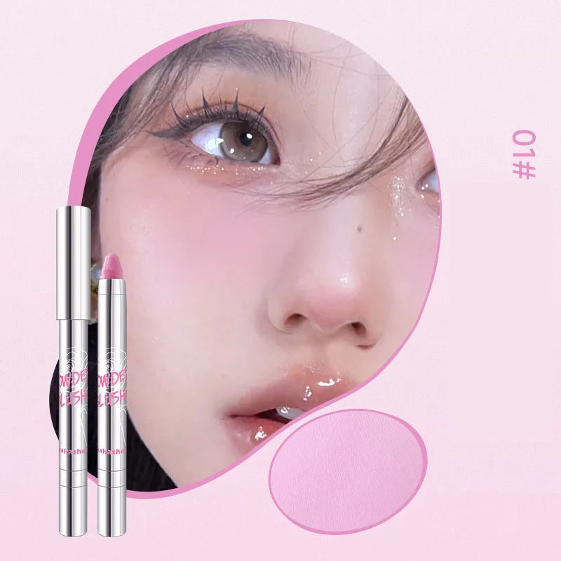 Pink Blush Pencil Shadow Pen Facial Cheek Expanding & Shrinking Color Rouge Cream Blush Sweet Cool Girl Style Korea Makeup Stick