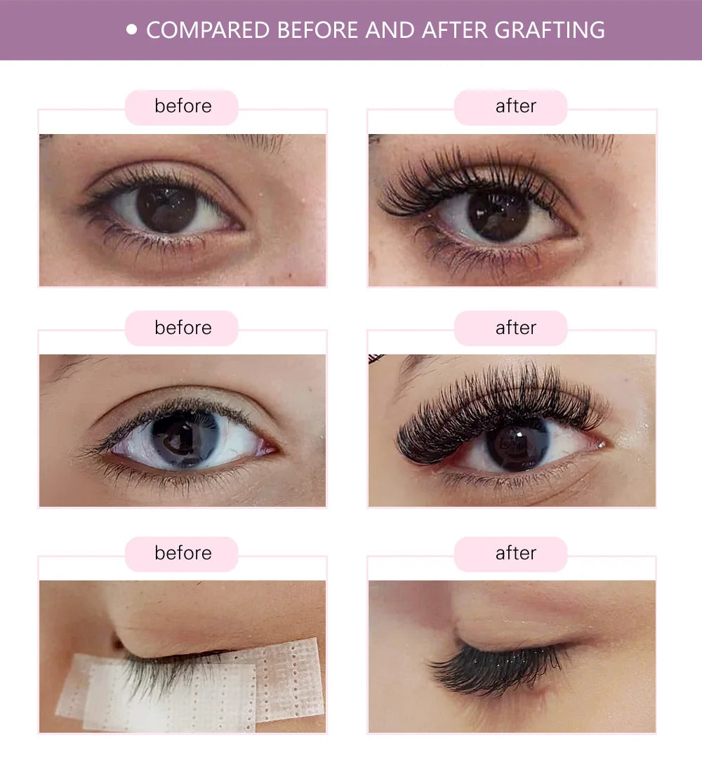 NAGARAKU 16Rows Classic Individual Eyelash Extension Lashes Matte Black Professional Soft Natural