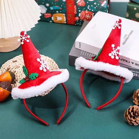 Christmas Headbands Xmas Tree Santa Hat Hair Band 2024 Christmas Decorations for Home Girls Women 2025 New Year Gifts navidad