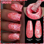UR SUGAR 15ml Champagne Gold Sliver Reflective Glitter Gel Nail Polish Varnish Semi Permanent Soak Off UV Gel For Manicure Art