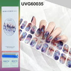 Leopard Semi-Cured Gel Nail Strips Simple Transparent Color Adhesive Long Lasting Gel Nail Stickers Harden In UV Lamp Need
