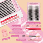 Eyelash Clusters Kit Reusable Soft Eyelash Extension With Bond&Seal Lash Tweezers Glue Remover Full Makeup Tool