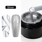 8ml Silver Mirror Metallic Nail Gels Polish UV Soak Off Paint Gel Polish Flower Drawing Gold Superbright Nails Lacquer UV Gel #*