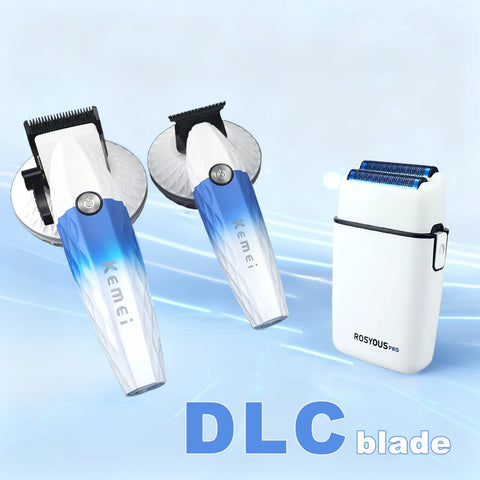 Professional Hair Clipper Men Kit DLC Blade 10000RPM  Blue Hypoallergenic Knife Net with Base Charger Hair Cutting Machine