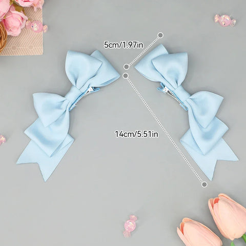 Kawaii Handmade Bow Hairclip Anime Lolita Hairpin Cosplay Headdress JK Uniform Hair Accessory Xmas Gifts
