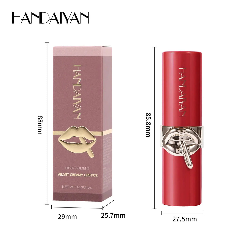 Long Lasting Velvet Lipstick Creamy Moisturizing Waterproof Non Stick Cup Rich Color 6 Shades Smooth Lip Makeup Women