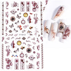 1pcs Sakura Flower 3D Nail Stickers White Cherry Blossom Nail Art Decals Spring Summer Adhesive Slider Decor Wedding Manicure