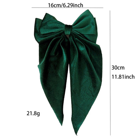 Christmas ins Velvet Bow Hair Clip temperament Women Fashion Solid Bowknot Satin Hairpin Girls Ponytail Clip Hair Accessories