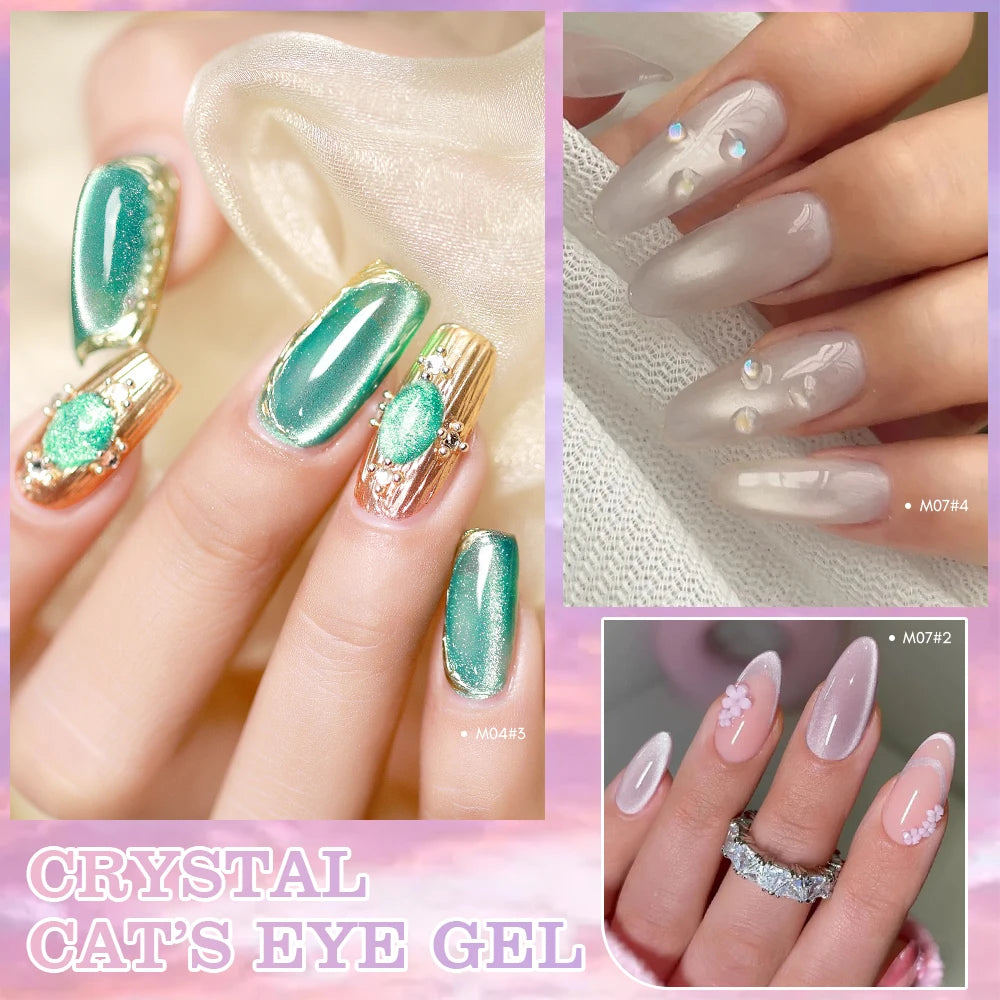 Magnetic Cat Eye Gel Nail Polish Set Red Pink UV Soak Off Gel Varnish Crystal 15ml Cat Eye Gel Lacquer Art Nails With Display