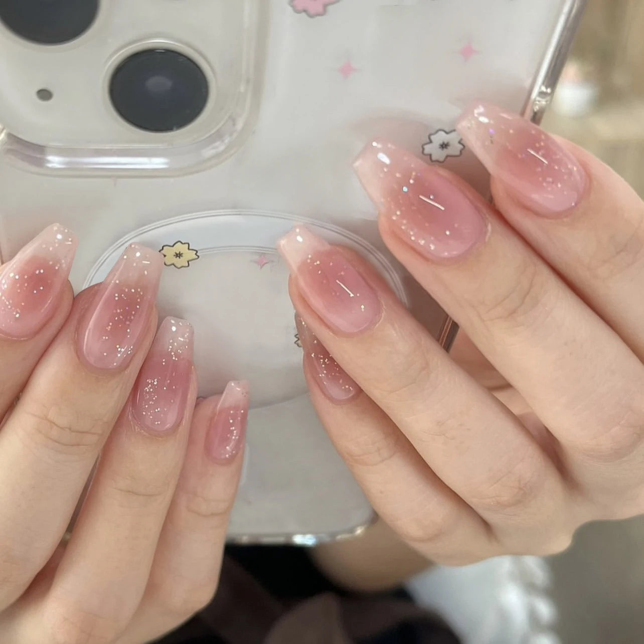 24pcs Red Rose Fake Nails Long Flower Ballet Press on Nails Design French False Nail Full Cover Wearable Fake Nail Tips Art