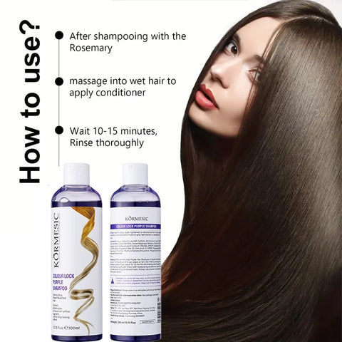 Unisex Color-Protecting Shampoo,Color Locking,Moisture Replenishing Shampoo,Lasting Color Care Purple Pink Color Fixing Shampoo