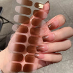 1 Sheet Semi Cured Wrap Gradient Nail Sticker Multi Color Solid Gel Full Cover Slider No Need UV Lamp Cured Fast Gel Nail Decal