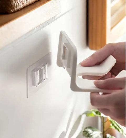 Hair Dryer Stand Holder Wall Mounted, ABS Punch Free Blow Dryer Holder Rack, Organizer For Hair Dryer, White ,Black