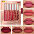 6Set Matte Lip Gloss AB two sets Not Stained with Cup Mouth Red Lip Gloss Moisturizing Long Lasting Not Easy To Fade Lip Gloss