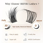 Befer 144pcs Lash Clusters 3D Natural Fluffy Cluster Lashes DIY Lash Extension 10-16mm Hight Quality Soft Super Thin Band Makeup