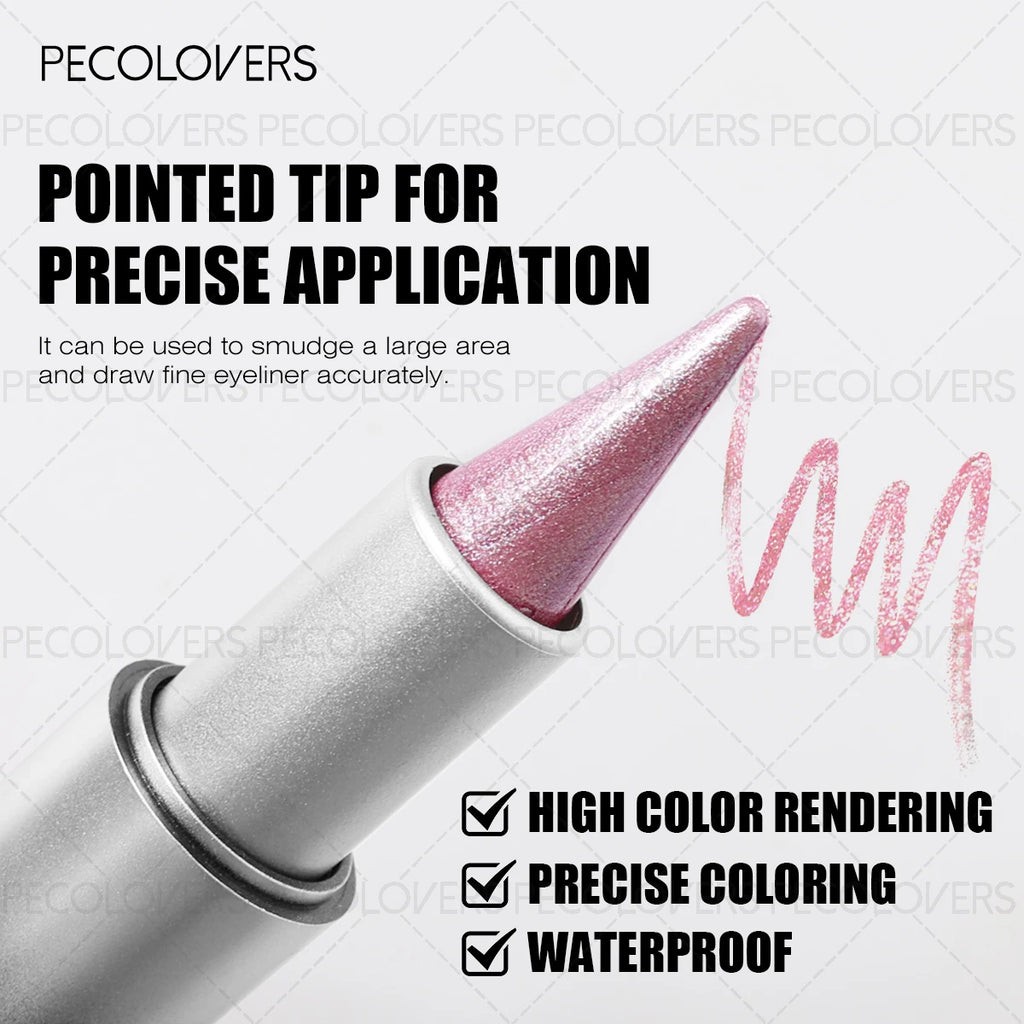 1PC Monochrome Glitter Eyeliner and Eyeshadow Pencil - Waterproof, Portable, Cutting-edge Design, Perfect Holiday Gift for Girls
