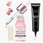 Makartt Solid Nail Glue for Press on Nails, Nail Glue Remover for UV Nail Glue, Non acetone Gentle Glue Off for False Nails Glue
