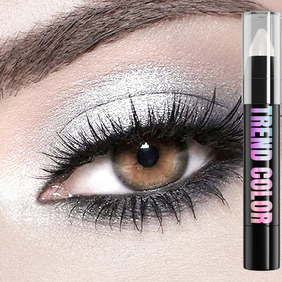 24 Colors Pearlescent Glitter Eyeshadow Eyeliner Pencil Waterproof Matte Nude Eye Shadow Eye Makeup Shimmer Highlighter Pen Tool