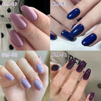 XEIJAYI 6Pcs 15ML Jelly Ice Transparent Nude Green Blue Green And Colorful And Pure Gel Nail Polish Set Peelable UV LED Gel Poli