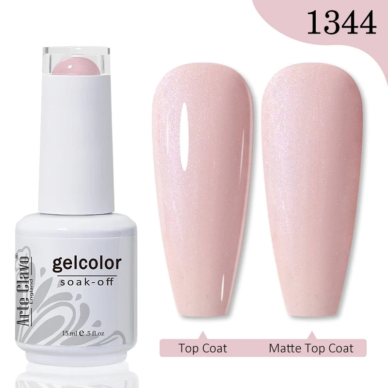 Arte Clavo Transparent Nude Pink Color Jelly Gel Nail Polish Semi Permanent 15ml Top Coat Soak Off UVLED Varnish Nail Art Design