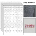 5Pcs Hollow Out Butterfly Nail Art Stencils Stickers Spray Painted Design Love Pattern Template Nail Decals Auxiliary Tools
