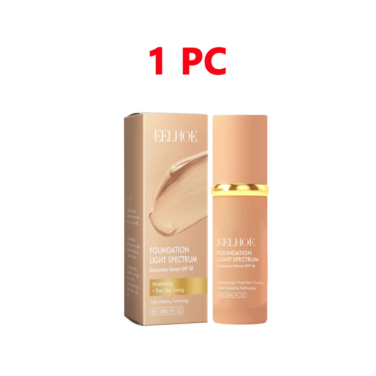 4 in 1 Color Changing foundation Liquid with SPF 50 - Moisturizing Medium Full Coverage Concealer Daily Waterproof & Sweatproof