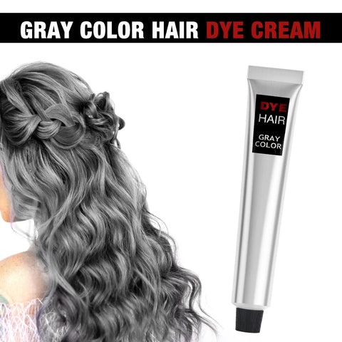 Gray Color Hair Dye Cream Unisex Hair Creams Professional Hair Dye Salon Wax Smoky Gray Punk Style Natural Plant Extract Dye