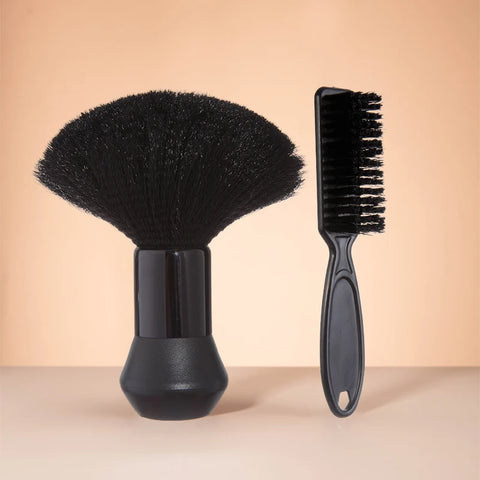 Hairdressing Soft Brush Black Hairdressing Sweeping Neck Hair Cleaning Duster Hair Cutting Ring Beard Brush Styling Comb Set