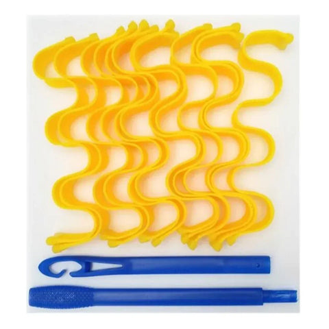 12pcs Heatless Curling Rod Soft Hair Non Damaging Spiral Hair Curler 30CM Flexi No Heat Perm Rod Water Ripple Curls Styling Tool