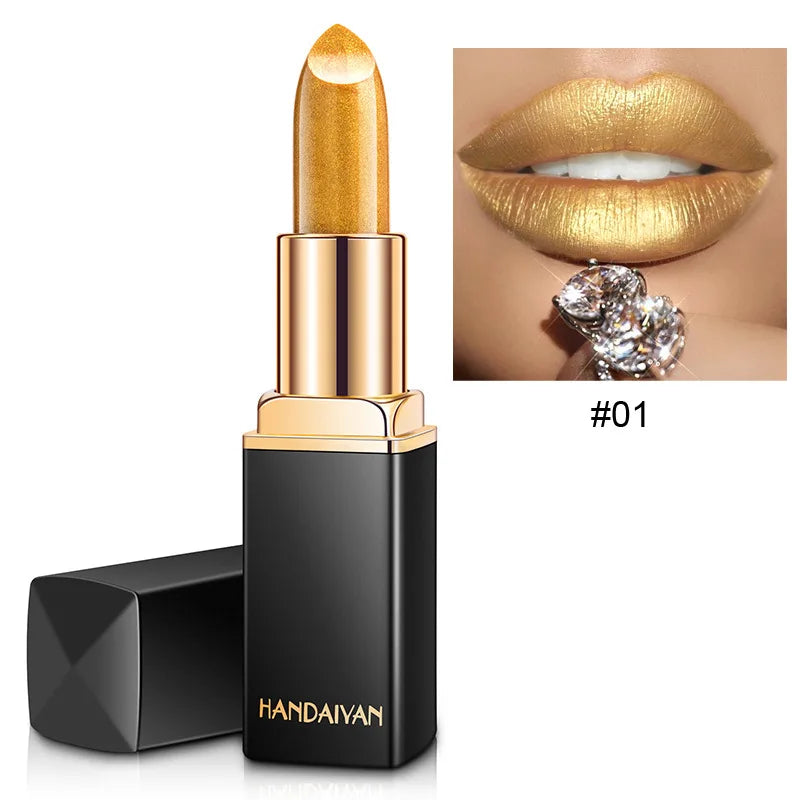 Mermaid Maggie Lipstick 9 Colors Long Lasting Shiny Metallic Lipsticks Pearls Changing Warm Gold Plated Women Lip Cosmetics
