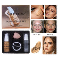 Makeup Base Set With 15ml Primer 30ml Matte Foundation 5g Loose Powder Puff For Smooth Flawless Skin Longwear