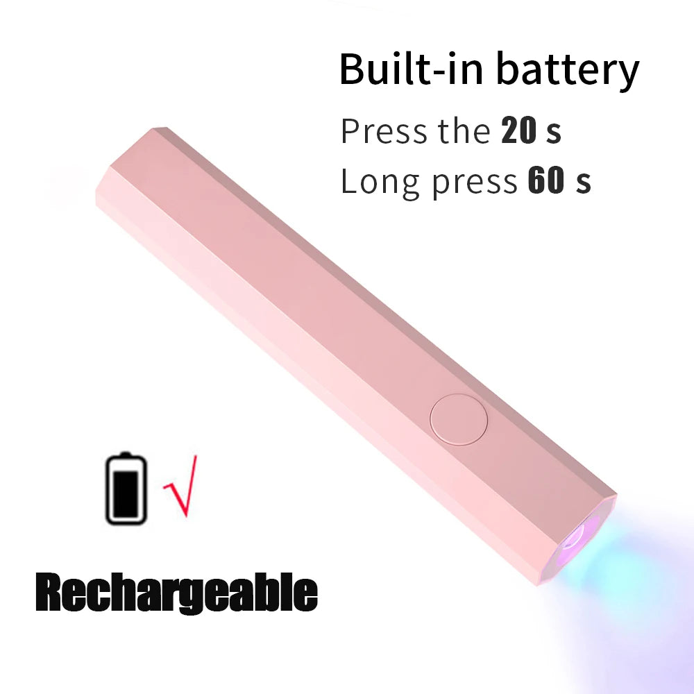 Convenient Handheld Nail Dryer Lamp UV/LED Nail Curing All Gel Polish Nail Art Tool USB Rechargeabl Quick Dry Nail Lamp