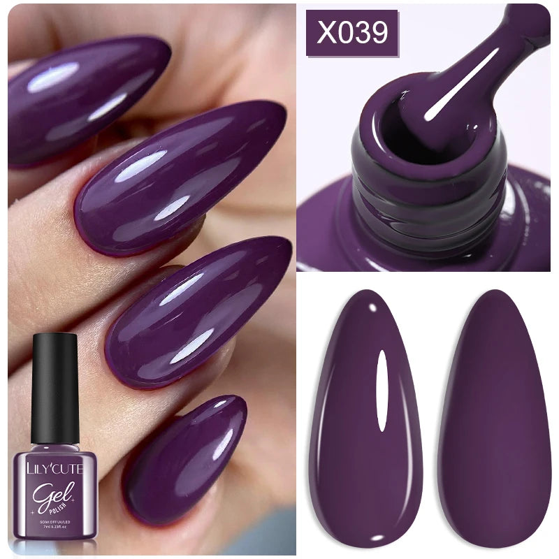LILYCUTE 7ml Metallic Gel Nail Polish Red Chrome Effect Soak Off UV Gel Varnish Semi Permanent Nail Art Manicure Base Top Coat