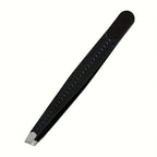 Professional Slanted Precision Tweezers - Heavy-Duty Stainless Steel Non-Slip Grip for Eyebrows Beard False Eyelashes