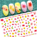 1pcs Sakura Flower 3D Nail Stickers White Cherry Blossom Nail Art Decals Spring Summer Adhesive Slider Decor Wedding Manicure