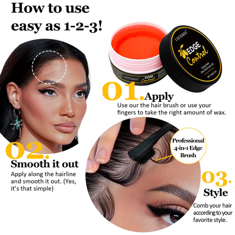 Natural Edge Control Wax With Olive Oil Moisturizing Finish Strong Hold Long-Lasting No Greasy For Wig Hair Styling Gel Cream